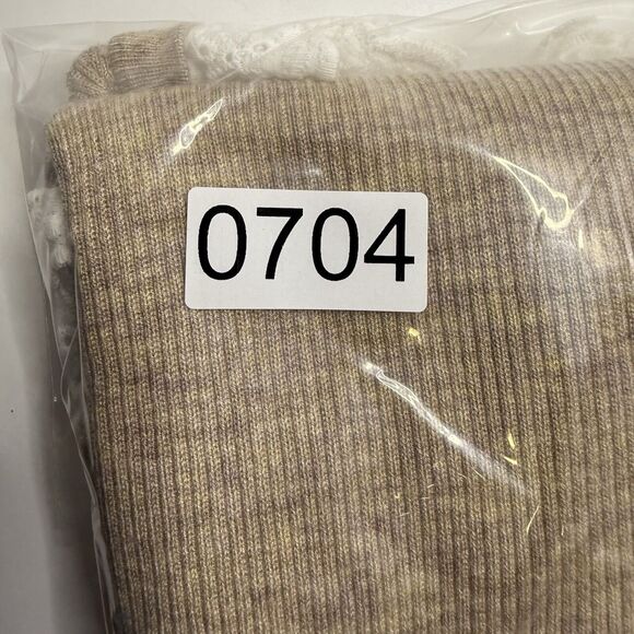 Tuckernuck Sweater Womens Size M Medium Lace Collar/Cuffs Nylon/Wool Tan Beige - Picture 8 of 8